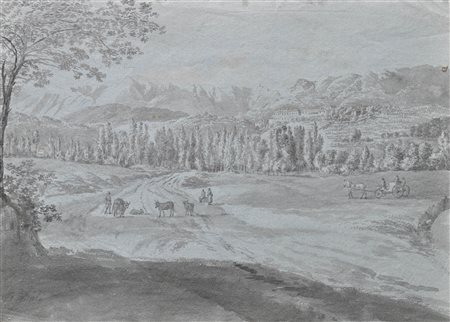 Josef Rebell (Wien/Vienna 1787 – Dresden/Dresda 1828) Paesaggio prealpino con...