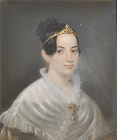 Maler um 1850 / Pittore del 1850 ca. Ritratto di una giovane donna con...