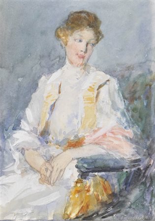 Orazio (Horatio) Gaigher (Levico 1870 – Meran/Merano 1938) Donna con vestito...