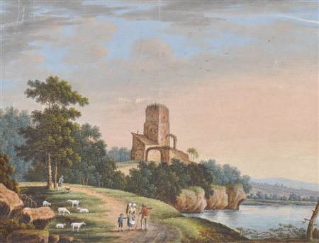 Maler des 19. Jahrhunderts / Pittore del XIX secolo Castel Sonnenberg presso...
