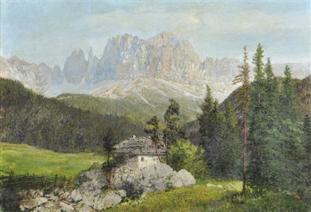 Konrad Petrides Catinaccio presso Bolzano;Olio su tela, 59 x 85 cm, in...
