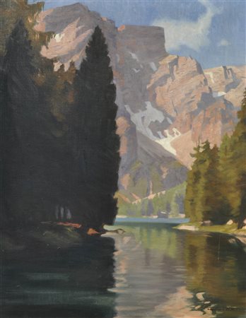 Franz Lenhart (Bad Häring 1898 – Meran/Merano 1992) Lago nelle Dolomiti (lago...