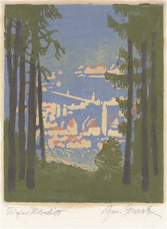 Josef Durst (Wien 1878 – Brixen/Bressanone 1950) Bressanone;Xilografia a...