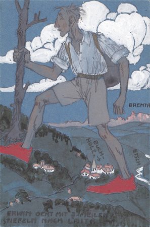 Erwin Merlet (Wien/Vienna 1886 – Bozen/Bolzano 1939) Autoritratto da...