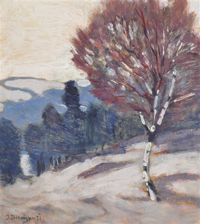 Artur Nikodem Trient/Trento 1870 – Innsbruck 1940) Betulla al crepuscolo con...