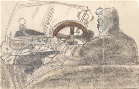 Erich Torggler (Kufstein 1899 – Innsbruck 1938) Automobilista (bozzetto “Auto...