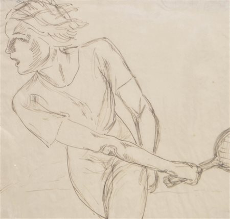 Erich Torggler (Kufstein 1899 – Innsbruck 1938) Tennista;Inchiostro su carta...