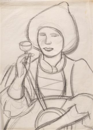 Erich Torggler (Kufstein 1899 – Innsbruck 1938) Vivandiera;Gessetti neri su...