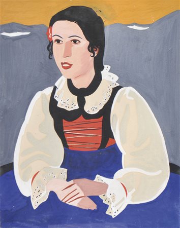 Erich Torggler (Kufstein 1899 – Innsbruck 1938) Contadina tirolese;Guazzo, 29...