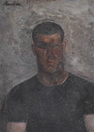 Gino Pancheri (Trient/Trento 1905 – 1943) L’atleta, 1929;Olio su tavola, 70 x...