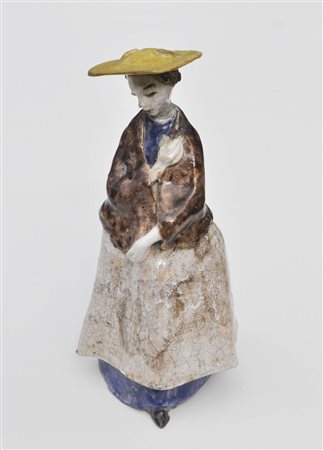 Fini Platzer (Innsbruck 1913 – Thaur 1990) Ragazza con cappello;Ceramica...