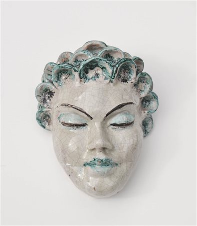 Fini Platzer Maschera femminile;Ceramica smaltata, H. 23,5 cm Firma