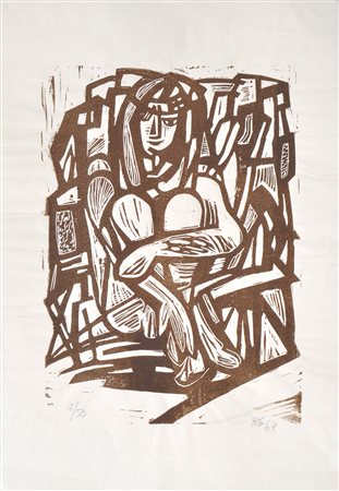 Hilde Goldschmidt Colette, 1969;Xilografia, 49,7 x 35 cm Monogramma, data e...