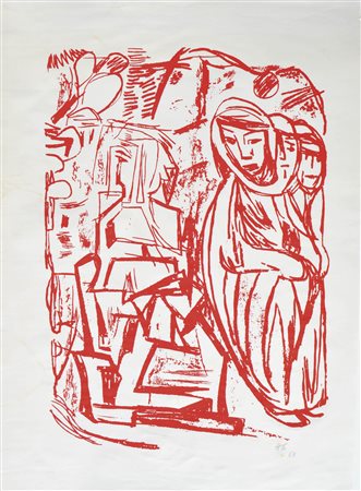 Hilde Goldschmidt Tre donne, 1968;Litografia, 61 x 43 cm Monogramma e data