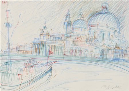Robert Scherer (*Kortsch/Corces 1928) Venezia;Matite colorate, 23,5 x 33,5...