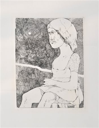 Karl Plattner Donna seduta, 1975;Acquaforte, 32,2 x 24,5 cm (immagine), 69,7...