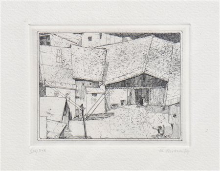 Karl Plattner Natale, 1974;Acquaforte, 9,8 x 12,5 cm (lastra), in cornice...
