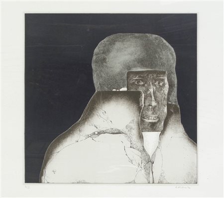 Karl Plattner L’uomo con la pelliccia, 1972;Litografia, 38 x 37,8 cm...