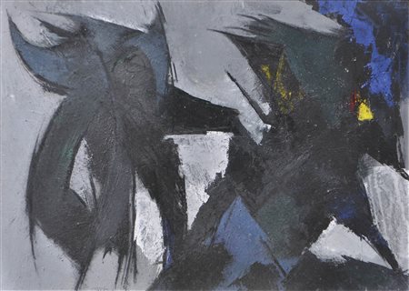 Paolo Tait, Unicorno, 1976 Tecnica mista su cartone, 68,5 x 95 cm Firma e...