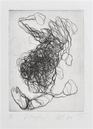 Rudi Wach (* Hall in Tirol 1934) Cavallo di roccia;Acquaforte, 23,5 x 17,5...