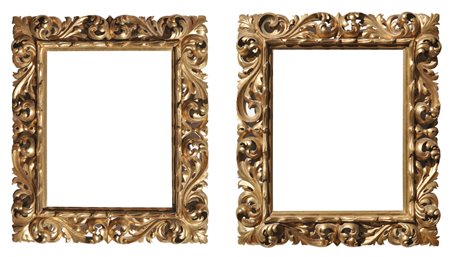 Due cornici Neo Barocco, seconda metà del XIX sec.;Legno dipinto, 100 x 83 cm...