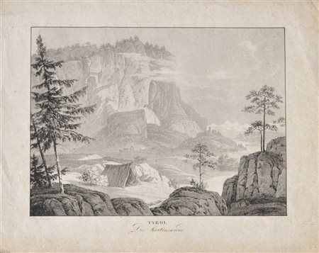 Franz Wolf / Bonaventura de Ben Parete Martinswand presso Innsbruck, 1830...