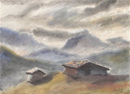 Gottfried Moroder (St. Ulrich in Gröden/Ortisei 1921 – 2016) Fienile in Val...