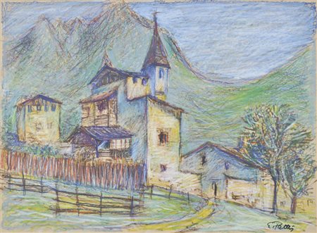 Erich Pattis (Tiers/Tires 1902 – Bozen/Bolzano 1996) Villaggio in Alto...