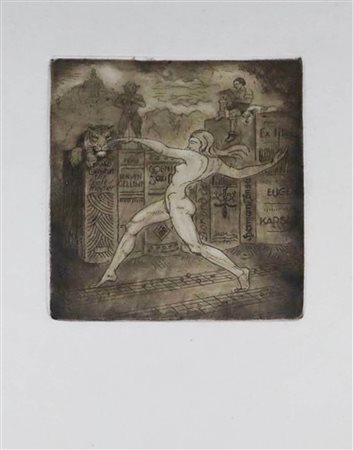 Eugen Karbach (* Eickel/Westfalen 1900) Nudo danzante / Sirena e pescatore,...