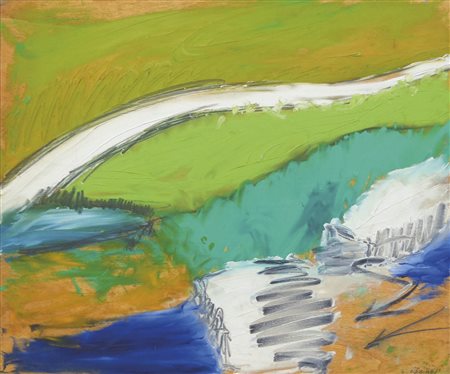 Giuseppe Debiasi (* Ala 1947) Senza titolo, 1988; Olio su compensato, 50 x 70...