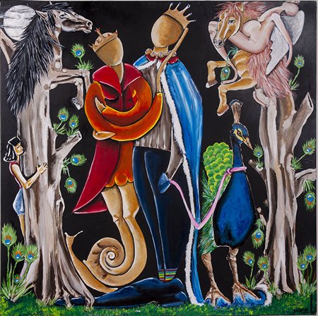 SASCIA CRISTANO ZANGHERI, The King and Queen walking with Sissi, 2020