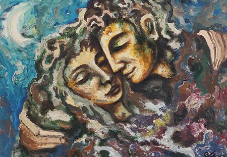 Carlo Levi Amanti con la luna 1970