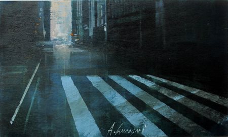 CANCOGNI AGOSTINO Lucca 1950 "Sera in città" 