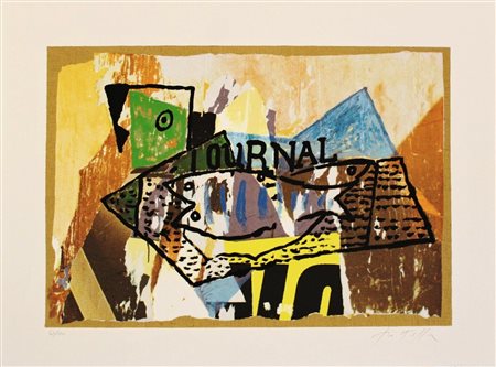 ROTELLA MIMMO Catanzaro 1918 – Milano 2006 "Il giornale di Picasso" 