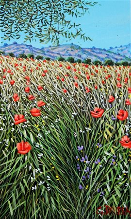 DAUREA GIOVANNI Caltanissetta 1955 "Collina fiorita" 