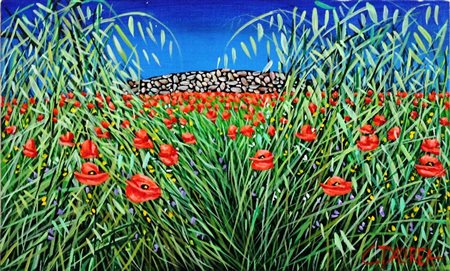 DAUREA GIOVANNI Caltanissetta 1955 "Notturno con papaveri"