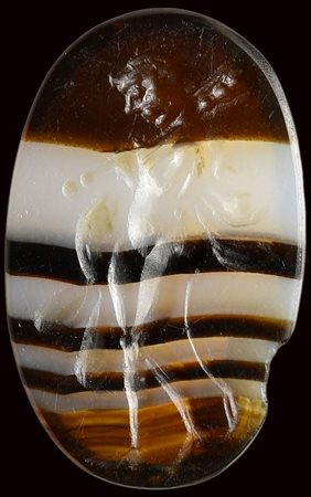 A fine banded agate roman italic intaglio. Omphale. 