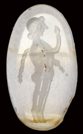 A roman italic banded agate intaglio. Faun. 