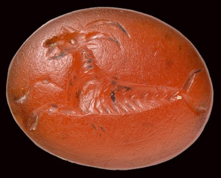 A roman carnelian intaglio. Sea-goat. 