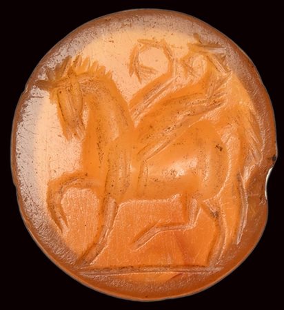 A roman carnelian intaglio. Pegasus. 