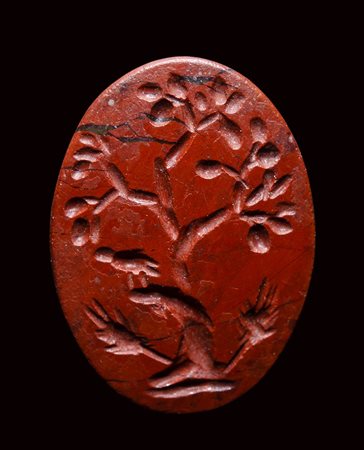 A roman red jasper. Bucolic scene.