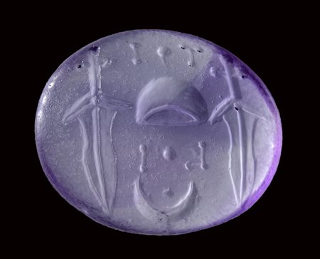 A roman late republican amethyst intaglio. Emblema. 