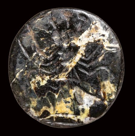 A roman black jasper magical  intaglio. Hecate.