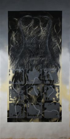 Noriaki Takahashi MEMORIA DI UN VIAGGIO olio e tecnica mista su carta, cm...