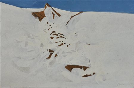 Giovanni Checchi FOSSILI tempera su masonite, cm 40x60 firma sul retro: titolo