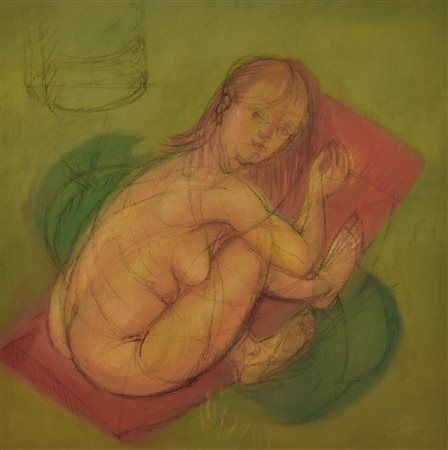 Eugenio Tomiolo LA MAGA olio su tela, cm 80x80