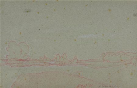 Eugenio Tomiolo PAESAGGIO matita su carta, cm 28x43 firma e dat eseguito nel...