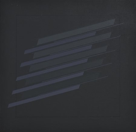 Andrea Pierbò PROGRESSIONI VERTICALI olio su tela, cm 40x40 sul retro: firma,...