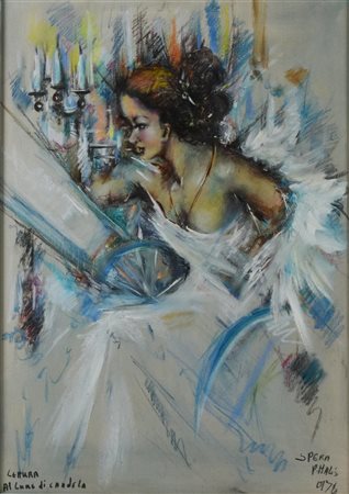 SPERA (Pittalis Maria Speranza) LETTURA A LUME DI CANDELA tecnica mista su...