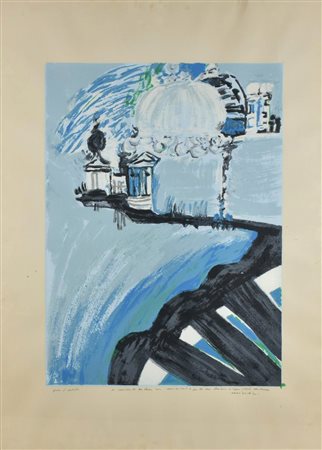 Remo Brindisi CHIESA DELLA SALUTE litografia su carta, cm 100x70; es. prova...